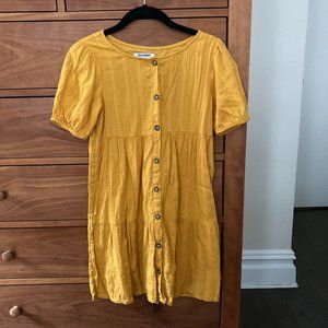Girls Old Navy Tiered Goldenrod Dress, size L (10-12)